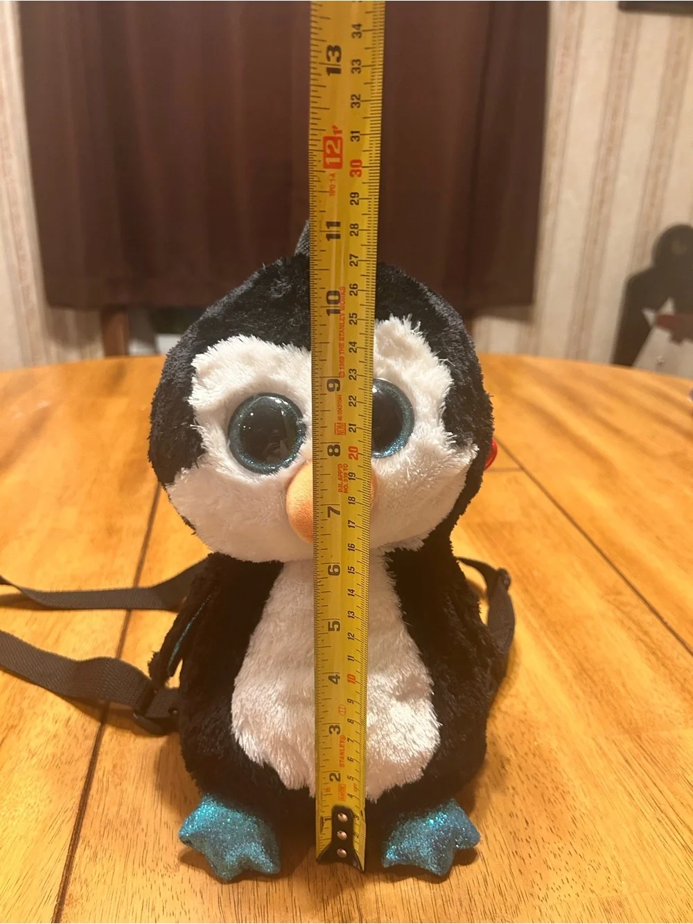 Ty Plush Penguin Kids Backpack - Black, White, Blue